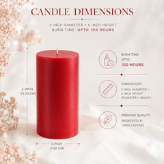 C Lal & Sons Silver Pillar Candle 2x2 Inch | Long Burning Decorative Wax Candle | 20H Burn Time | Unscented Candle for Home Décor, Wedding Decoration, Prayer, Meditation, Festivals & Romantic Ambience