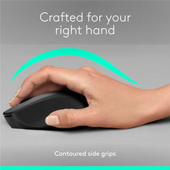 Logitech M331 Silent Plus Wireless Mouse, 2.4GHz with USB Nano Receiver, 1000 DPI Optical Tracking, 3 Buttons, 24 Month Battery Life, PC/Mac/Laptop - Black