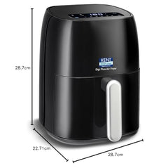 KENT Digital Air Fryer 5L | 1400W | Bake, Grill & Roast | Up to 80% Less Oil Usage | 8 Preset Menu | Rapid Heat Circulation | Digital Display & Touch Control Panel | Glass Window with in built Light