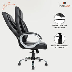 INNOWIN Obama Ergonomic Leatherette Executive High Back Revolving Desk Office Chair (Brown)