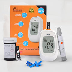 BPL Medical Technologies Glucose Meter Kit for Instant Accurate Blood Sugar Test at Home|Glucometer Machine, 10 Lancets, Lancing Devices & Vial of 110 (10+100) Diabetes Test Strips Combo