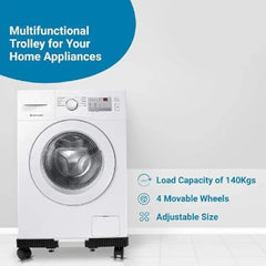 AVZEEGO Adjustable Top Load Washing Machine Stand Washing Machine Stands Fridge Stand Refrigerator Trolley Washing Machine Trolley Capacity 140 Kg Min-16.5X19.5 Max-25.5X32