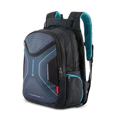 Glint Travel Laptop Backpack | 40L | Fits 15.6" Laptop | Water-Resistant Dobby Polyester | Anti-Theft Pocket, Rain Cover, Ergonomic Straps | Work, Travel & Commute (Grey & Teal)