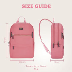 Genie Miami Laptop Backpack for Women (16 Inches) | Modern Office, College & Travel Laptop Backpack | Padded Laptop Sleeve | Rose