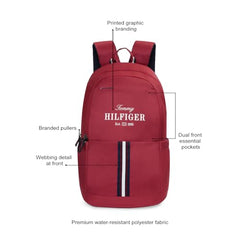 Tommy Hilfiger Laptop Backpack Elbert - Navy | Backpack for School, College and work | Water-Resistant, Fits 15-inch Laptop, with Rain Cover, Trolley Holder & 1-Year Warranty | 31L Capacity