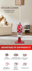 CITRODA Stick Lightweight Bagless Vacuum Cleaner With Crevice Tool, 2-In-1, Handheld & Stick, Dry Vacuuming, Use, 600W, 15 Kpa Suction Power (Red0.5 L, 0.5 Liter, Hepa Filter, 1 Count)