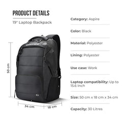 Gear Aspire 3 19"/35L Large Faux Leather Water Resistant Laptop Backpack | Casual Backpack | Daypack | Travel Backpack | College Bag For Men/Women (Brown - Brown)