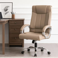 INNOWIN Profit High Back Orthopedic Boss Chair with 3 Year Limited Warranty | Leatherette Office Chair | Ergonomic Executive Chair with Spacious Cushioned Seat | Heavy Duty Metal Base | Grey
