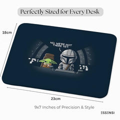 ESSENSI Mouse Pad for Laptop & Desktop | 9x7 Inch Anti-Fray Stitched Edges | Non-Slip Rubber Base | Desk Setup Accessory for Students, Gamers & Professionals (Big Things)
