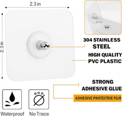 SIGNAMIO 6 Hook Shelf Adhesive Strip Wall Hanging Sticky Hook Black