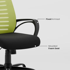 Green Soul Atom | Ergonomic Office Chair for Home & Office | 12 Months Warranty | Comfortable & Spacious Seat | Rocking-tilt Mechanism | Heavy Duty Metal Base (Black)