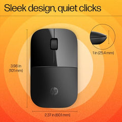 HP Z3700 Wireless Optical Mouse with USB receiver and 2.4GHz Wireless Connection/ 1200DPI / 16 months Long Battery Life /Ambidextrous and Slim Design (Modern Gold)