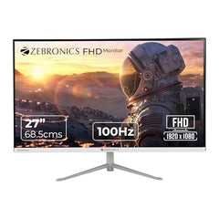 Zebronics 27 Inch QHD Gaming Monitor, 180Hz Refresh Rate, 1ms MPRT, IPS Display, 300 Nits, HDR10, 1.07B Colors, 2 x HDMI, 2 x DP, Bezel-Less Design, Built-in Speakers, Wall Mountable (A27QHD LED)
