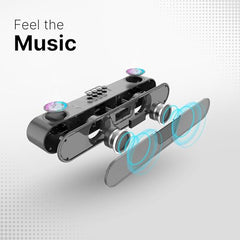 CrossBeats Blaze B24 Bluetooth Soundbar 24W, Gaming RGB Lights, AUX, Bluetooth, USB, FM & TWS I Fast SnapCharge Battery, Multiport Connectivity, BT Speaker for TV, Mobile, PC, Laptops, Tablets Black