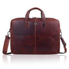 WildHorn Genuine Leather Office Bag for Men | 15.6-Inch Laptop Bag with a Minimalist Design | Professional Leather Bag with Adjustable Straps & Multiple Compartments | 1-Year Warranty