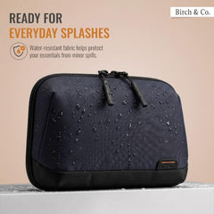 Birch & Co. Travel Organizer Pouch - Gadgets, Cable and Travel Accessories Organisers with Multiple Compartments, Zipper Pocket, Pen Holders, Water-Resistant Accessory Case for Cables, Grey
