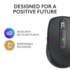 Logitech MX Anywhere 3S Compact Wireless Mouse with Free Adobe Subscription, Fast Scrolling, 8K DPI Any-Surface Tracking, Quiet Clicks, Programmable Buttons, USB C, Bluetooth - Graphite