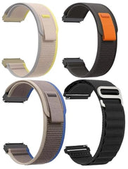 AMiRiTE G/Hook & Loop Bands / Straps - 22MM Nylon Alpine - Compatible with Noise, Huawei, Honor & OnePlus Smart Watches (GREEN, BLACK, BLUE, COMBO OF 4)