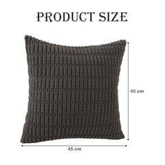 MOMISY Corduroy Cushion Throw Pillow Covers Pink 45 x 45cm, 18x18 inch (5, Darkgrey)