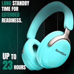 GameSir Newly Launches Echo Plus: Premium Over-Ear Wireless Bluetooth Headphones Deep Bass, Passive Noise Cancellation, Built-in Mic,5 Hours of Music & Talk Time, for Adults Men & Women (White)