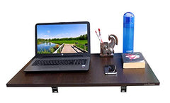 Madhuran Engineered Wood Wall Mounted Study Office Laptops Foldeable Table Desk (Finish Teak) / uses Home Dining Kitchen Living Room Organizer Storage Foldable Shelf