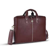 HAMMONDS FLYCATCHER Men Genuine Leather Office Bag - Laptop Bag - Padded Laptop Compartment, Fits 14 Inch Laptop - Adjustable Strap, 1 Year Warranty - Office, Travel, Daily Use - Brushwood, Brown
