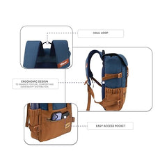 F Gear Canyon 18L Premium Canvas Laptop Backpack|Water-Resistant Fashionable Travel, Office & College Bag, Padded Laptop & Tablet Sleeves Fits Upto 17 Inch Laptop|Men & Women (Cosmic Orange)