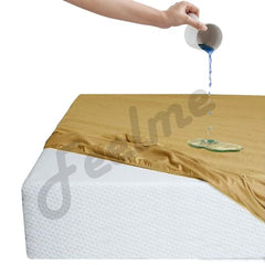 Feelme Mattress Cover King Size 84x84 Waterproof Cotton Mattress Protector for Double Bed (84x84 Inch/ 7x7 Feet Grey) 210 GSM 100% Waterproof