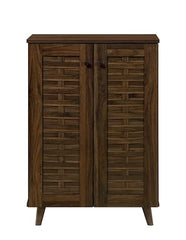 DeckUp Amari Engineered Wood 2-Door Shoe Rack (Walnut, Matte Finish)