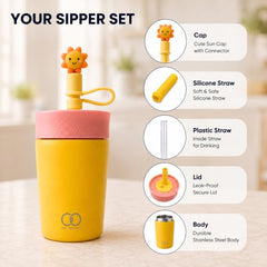 ONE & ONLY Kids Stainless Steel Tumbler 350ml SUS304 Water Sipper Cup