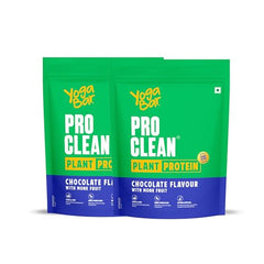 Yogabar ProClean Plant Protein Powder - 25g Protein Per Serve - Chocolate Flavour with Monk Fruit Sweetener - Cleanest & Lightest Protein with Herbs for Easy Digestion - Ideal for Vegan Diet - No Added Preservatives, No Added Sugar (500g Pouch, 13…