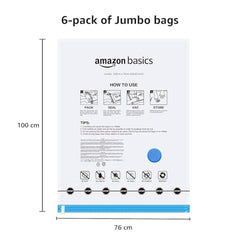 amazon basics Vacuum Compression Storage Bags with Hand Pump - Medium, 5-Pack