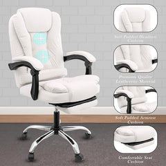 Casa Haus Italia Premium Leatherette Office Chair for Work | Boss Chair, Ergonomic Executive, Luxurious Cushioned Arms & Seat, 2 Point Back Massager, Heavy Duty Metal Base (Burgundy)
