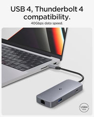 Spigen 4-in-1 USB-C Hub for MacBook Neo/Air/Pro and Laptops - Black