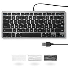 Macally Slim USB Wired Small Compact Mini Computer Keyboard for Apple Mac, iMac, MacBook Pro/Air, Mac Mini, Windows PC Desktops, Laptop (Space Gray)