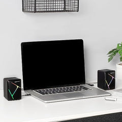 Amazon Basics 2 X 3W Multimedia PC Gaming Speaker with Aux Connectivity, USB Support, Volume Control, and RGB Lights