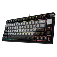 EvoFox Ronin Wired Mechanical Gaming Keyboard, 9 Layer Structure, Gasket Mount, 2 Layer Sound Dampening, 75% Layout, Red Switches, Hot Swappable, Per-Key RGB, nKey Rollover, Windows Software-Black