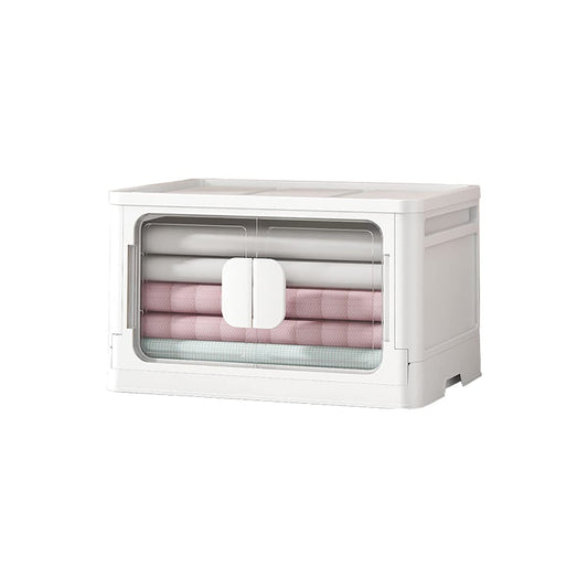 SYGA Small Snack Storage Box Drawer Type Clothes Toy Book Storage Box Home Living Room Finishing Storage Cabinet(White- Transparent)