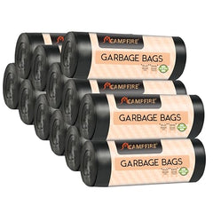 Campfire Compostable Garbage Bag | 150 Pcs | Medium 25 Ltr Capacity 19 x 21 Inches | 25 Bags x 6 Rolls | Daily Waste Solution | Trash Bags with Detachable Drawstrings | For Dry & Wet Waste