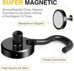 DIYMAG Magnetic Hooks 15pcs 30lbs Cruise Essentials 2026 Magnet Hook | Neodymium Heavy Duty Strong Magnets Hanging Ship Cabins Refrigerator Fridge Classroom Beach Vacation Kitchen Grills Home Tool