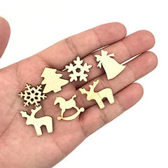 SYGA Christmas Cartoon Decoration Christmas Tree, Wooden Horse, Deer DIY Handmade Decoration Accessories, 100PCS/bag