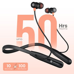 Portronics Harmonics Prime Wireless Neckband Earphones with 50H Playtime, Bluetooth 6.0, ENC, 10mm Dynamic Drivers, Dual Pairing, Fast Charging(Black)