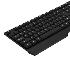 FRONTECH Wired Keyboard and Mouse Combo | Membrane Keys with Retractable Stands | USB Plug & Play | Ergonomic & Comfortable Design | 1 Year Warranty (1692, Black)