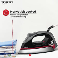 Havells Abs Tempter 1000 Watts Dry Iron Press With Greblon E2 Grade Non-Stick Coated Sole Plate Aerodynamic Design With Shock Proof Front 2 Year Warranty