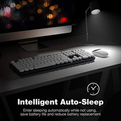 MOFII Wireless Keyboard and Mouse Combo, Full Size, 2.4GHz, Windows, Purple