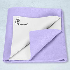 R for Rabbit Waterproof Quick Dry Sheet for Baby | Anti-Piling Fleece Breatheable Fabric Extra Absorbent Instant Dry Baby Bed/Cot Protector Mat (Size-S,Green-Grey,Pack of 2 Combo)