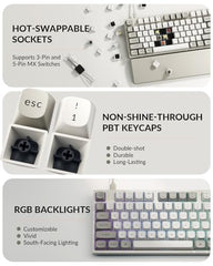 Keychron C2 Pro Wired Mechanical Keyboard with 8K Hz Polling Rate, Full Size Custom RGB Backlit Hot-Swappable, Non-Shine Through PBT Keycaps Compatible with Mac Windows Linux