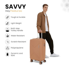 KAMILIANT by American Tourister Savvy|Trolley Bag Set of 3 (55+70+80 cms) for Travel| Hard Case Polypropylene (PP) Suitcase|360° 8-Wheel Spinner Luggage Trolley|Combination Lock|Sea Blue