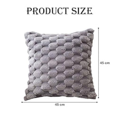 MOMISY Corduroy Cushion Throw Pillow Covers, Honeycomb Pattern, 45 x 45 cm, Pack of 2 (Grey)