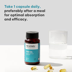 hk vitals Omega 3, 60 Fish Oil Capsules + Multivitamin, 60 Tablets | 1000mg Omega 3 with 180mg EPA and 120mg DHA | For Brain, Heart, and Joints Health